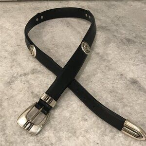Oklahoma Sooners Enmons Belt Mens 34 Black NCAA Italian Saddle Leather Western